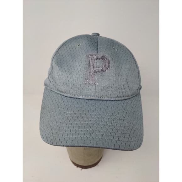 Boys Youth Strapback Hat Embroidered P Gray Port Authority Cap - Picture 2 of 11